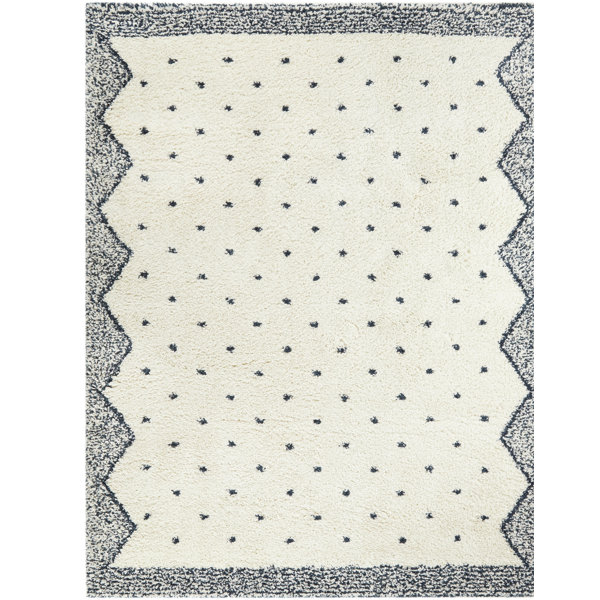 Ebern Designs Kjellfrid Polka Dots Blue/White Area Rug & Reviews Wayfair